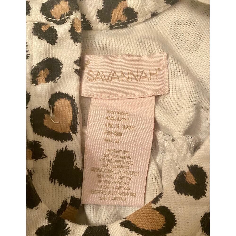 3pc, Baby Cheeta Print Dress, black leggings and Bow Headband Size 12Months - Picture 6 of 8
